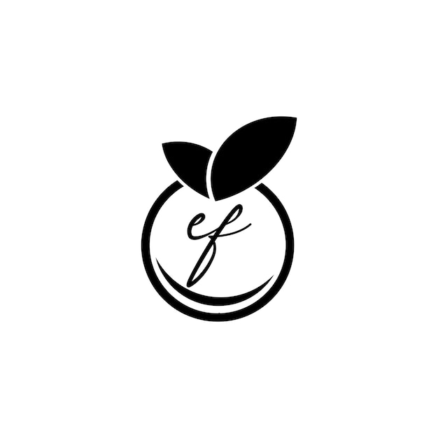 Letter Cf oranje fruit pictogram vector eenvoudig en modern logo