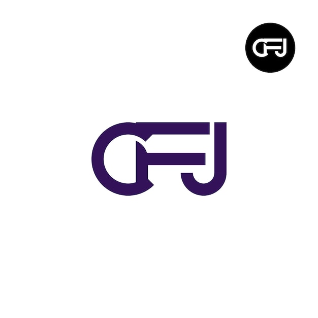 Design del logo della lettera cfj monogram