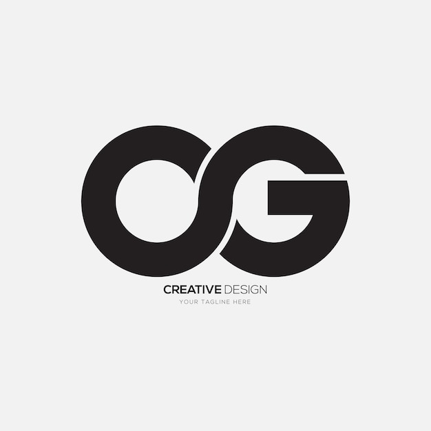 Vector letter cg eenvoudig afgerond creatief monogram oneindigheidssymbool logo