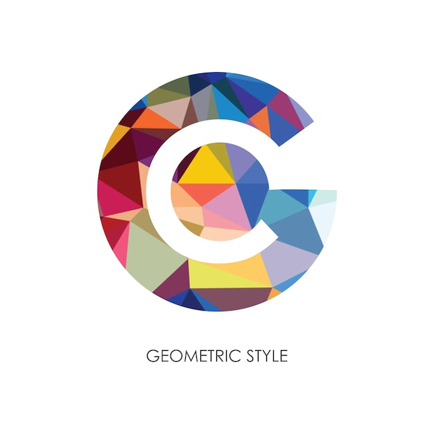文字cgまたはgc抽象的な幾何学的なネガティブスペースのロゴのベクトル