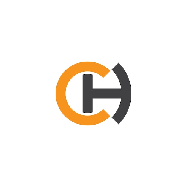 A letter ch with a black and orange background