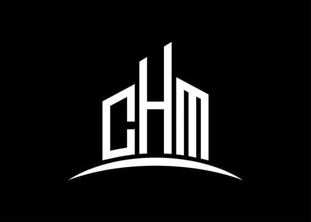 CHM 建物のベクトル・モノグラム ロゴデザインのテンプレート 建物の形状 CHM ロゴ