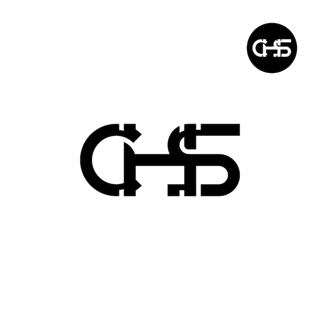 Дизайн логотипа буквы chs monogram