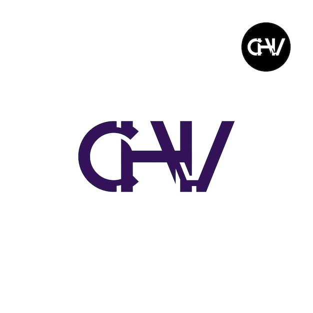 Vettore design del logo della lettera chv monogram