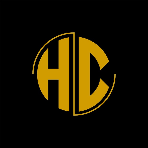 Vettore lettera cerchio logo design 'hc'