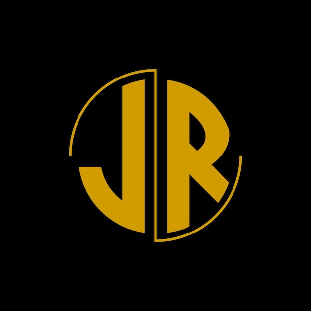 Vettore lettera cerchio logo design 'jr'