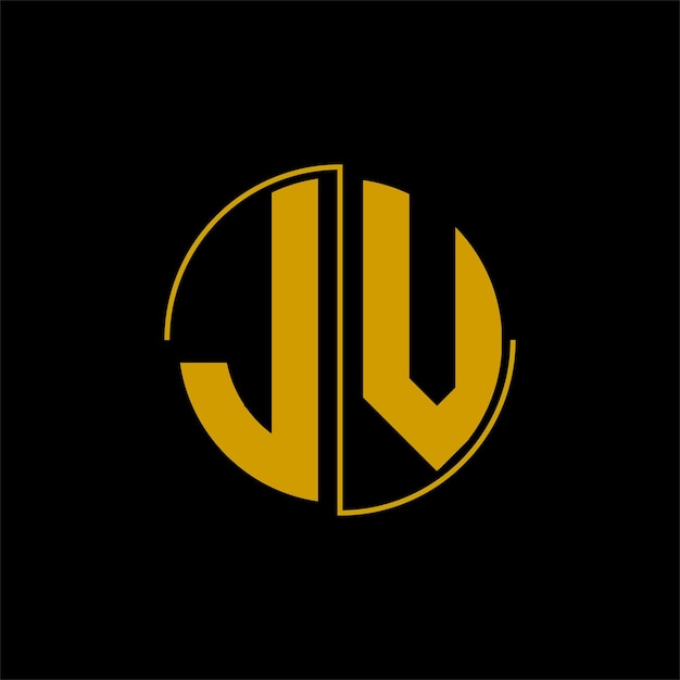 Vettore lettera cerchio logo design 'jv'