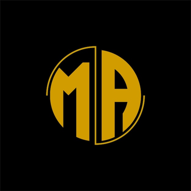 Vettore lettera cerchio logo design 'ma'