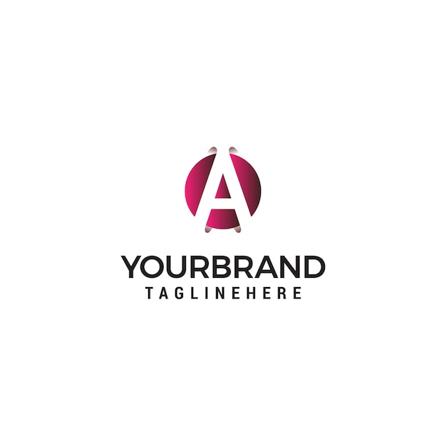 Letter A in circle shape logo design concept template