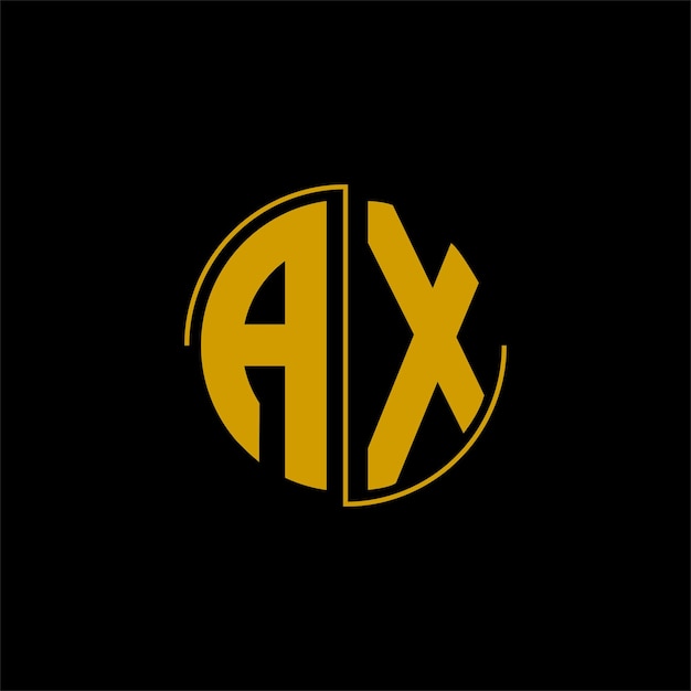 Letter cirkel logo ontwerp 'AX'