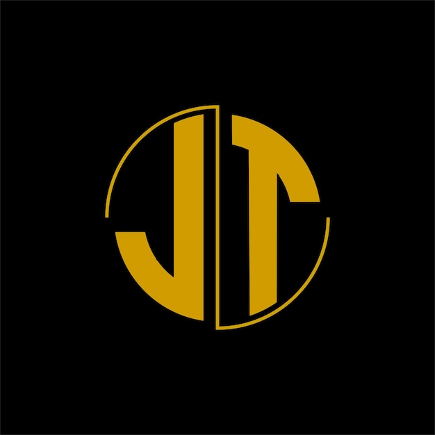 Letter cirkel logo ontwerp 'JT'