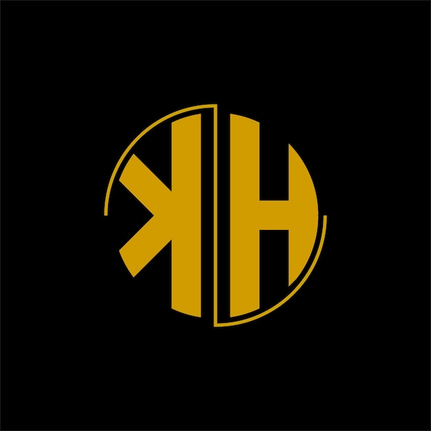 Letter cirkel logo ontwerp 'KH'