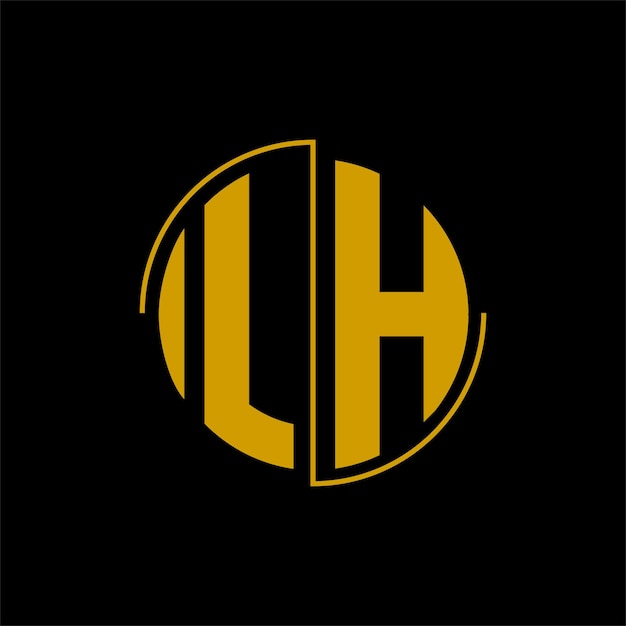 Letter cirkel logo ontwerp 'LH'