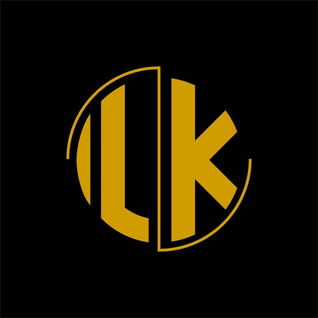 Letter cirkel logo ontwerp 'LK'