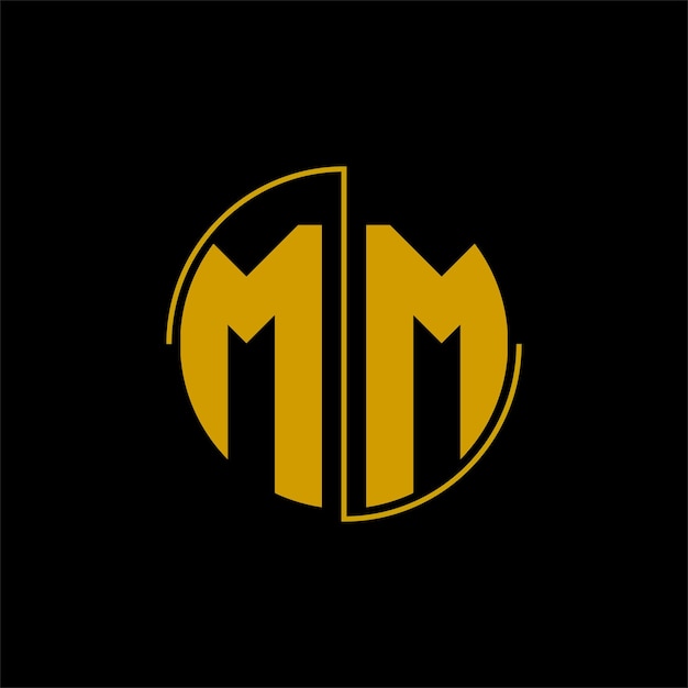 Letter cirkel logo ontwerp 'MM'