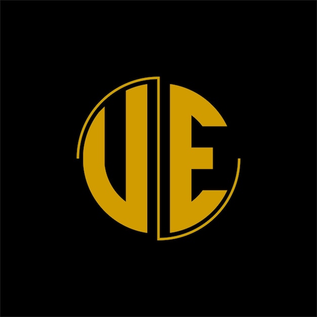Letter cirkel logo ontwerp 'UE'