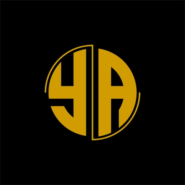 Letter cirkel logo ontwerp 'YA'