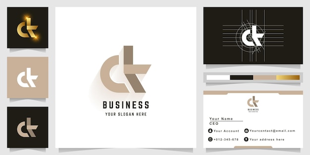 Letter ck or dk monogram logo with business card design