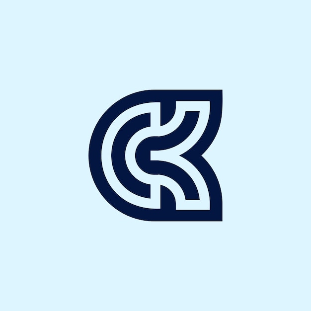 Vector letter ck or kc logo