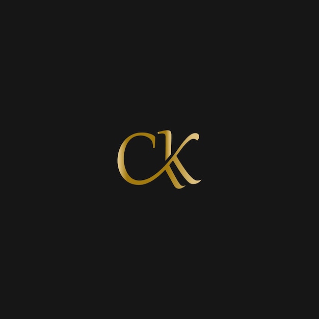 Letter CK luxury with golden color logo icon