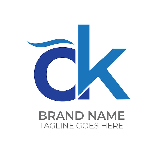 Ck または dk 単純なロゴのブランド