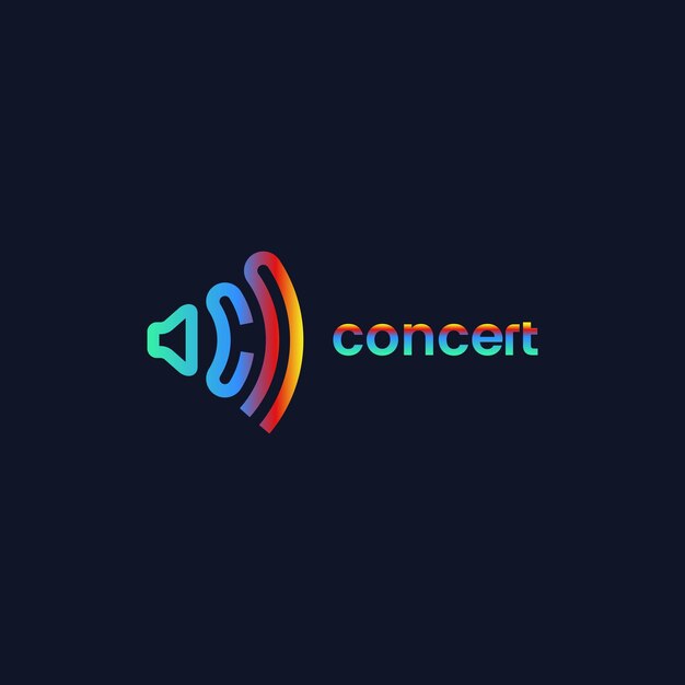 Letter cn audio sound waves logo design concept