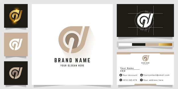 Letter CN or GN monogram logo with business card design