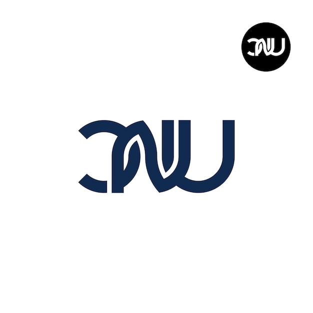 Letter CNU Monogram Logo Design