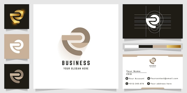 Letter co or eo monogram logo with business card design