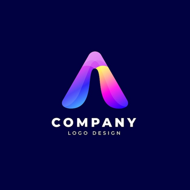 Vector letter a colorful gradient logo icon design