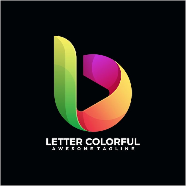 Modello di disegno di lettera logo colorato moderno