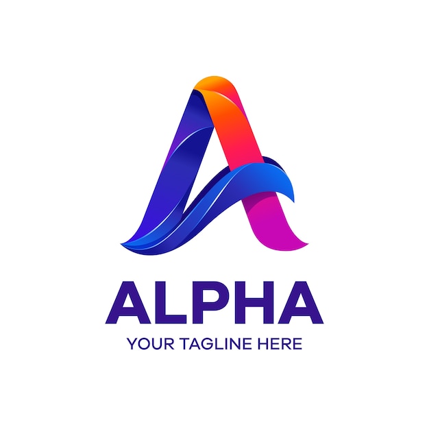 Letter a colorful  logo template