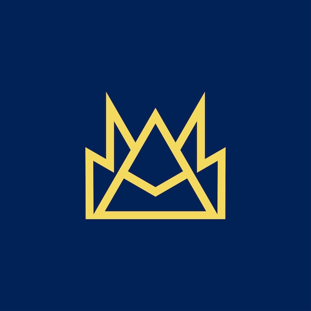 文字Aと抽象的な王冠のロゴを組み合わせた