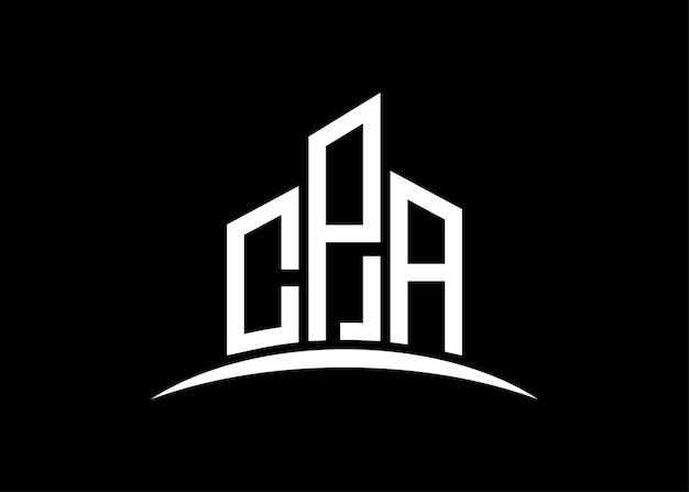 Letter CPA building vector monogram logo ontwerp sjabloon Building Shape CPA logo