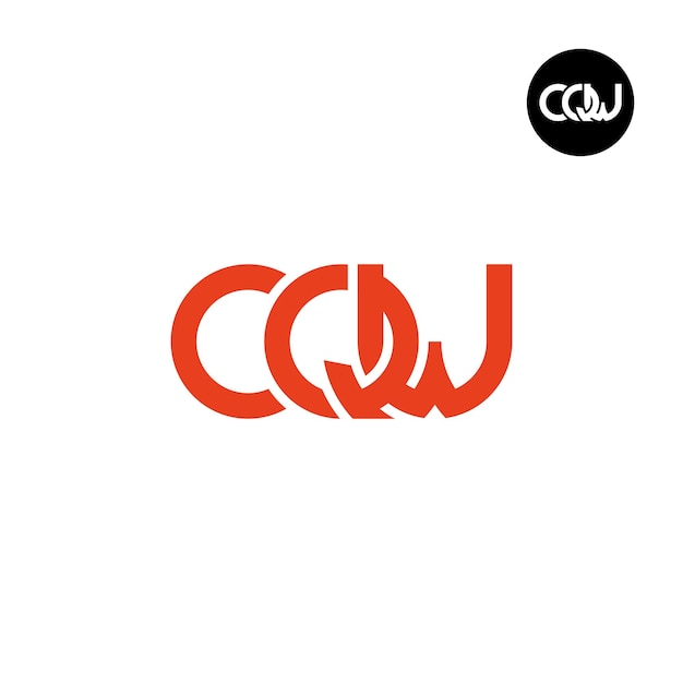 Vector letter cqw monogram logo design