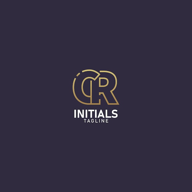 letter cr business company logo modern minimalist style