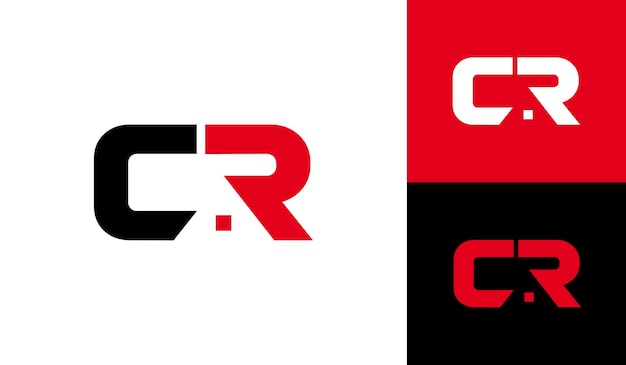 Vector letter cr logo with house roof