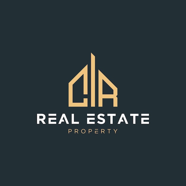 letter cr real estate, realtor, property, construction, house, home, building, or remodeling logo