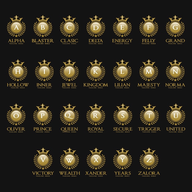 Vector letter crest logo set