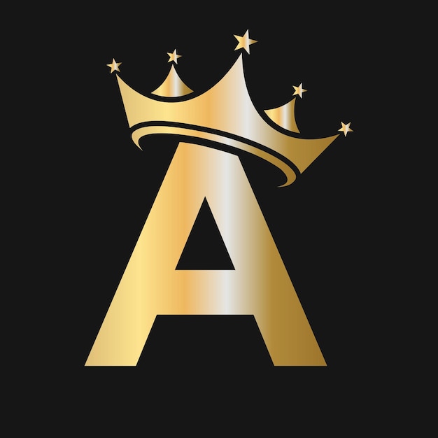 Premium Vector | Letter a crown logo crown logo on letter a ...