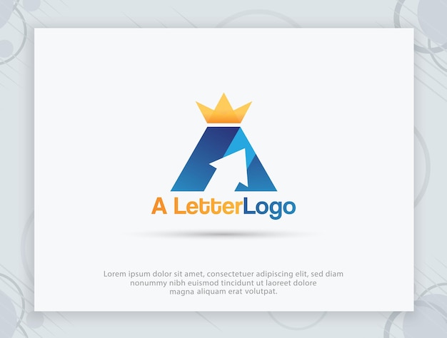 A Letter crown logo design