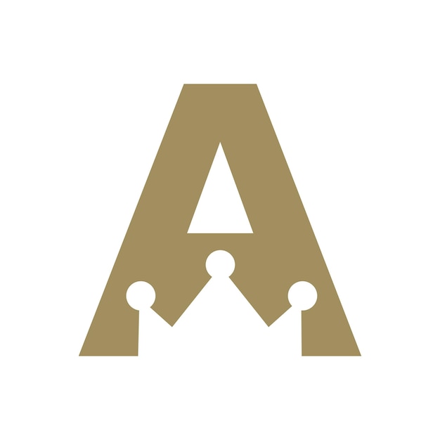 Letter A crown logo icon vector template