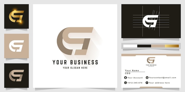 Letter CS or GS monogram logo with business card design