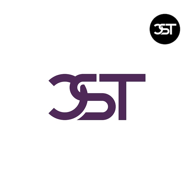 Design del logo della lettera cst monogram