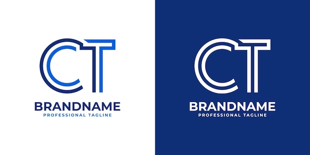 Vector letter ct line monogram logo suitable for any business with ct or tc initials