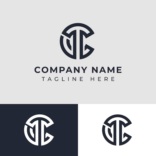 Letter CT Monogram Logo suitable for any business with TC or CT initial