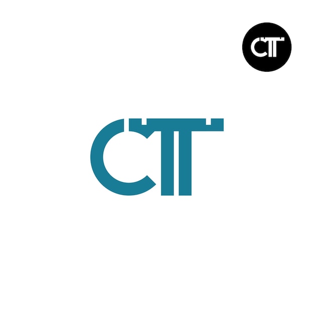 Вектор Дизайн логотипа букв ctt monogram