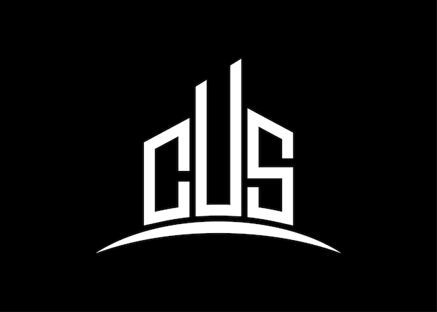 Letter CUS gebouw vector monogram logo ontwerp sjabloon gebouw vorm CUS logo