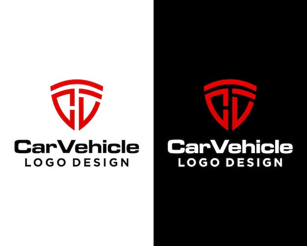 Letter CV monogram car emblem logo design