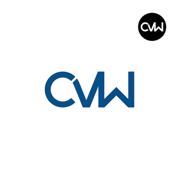 Vettore design del logo della lettera cvw monogram